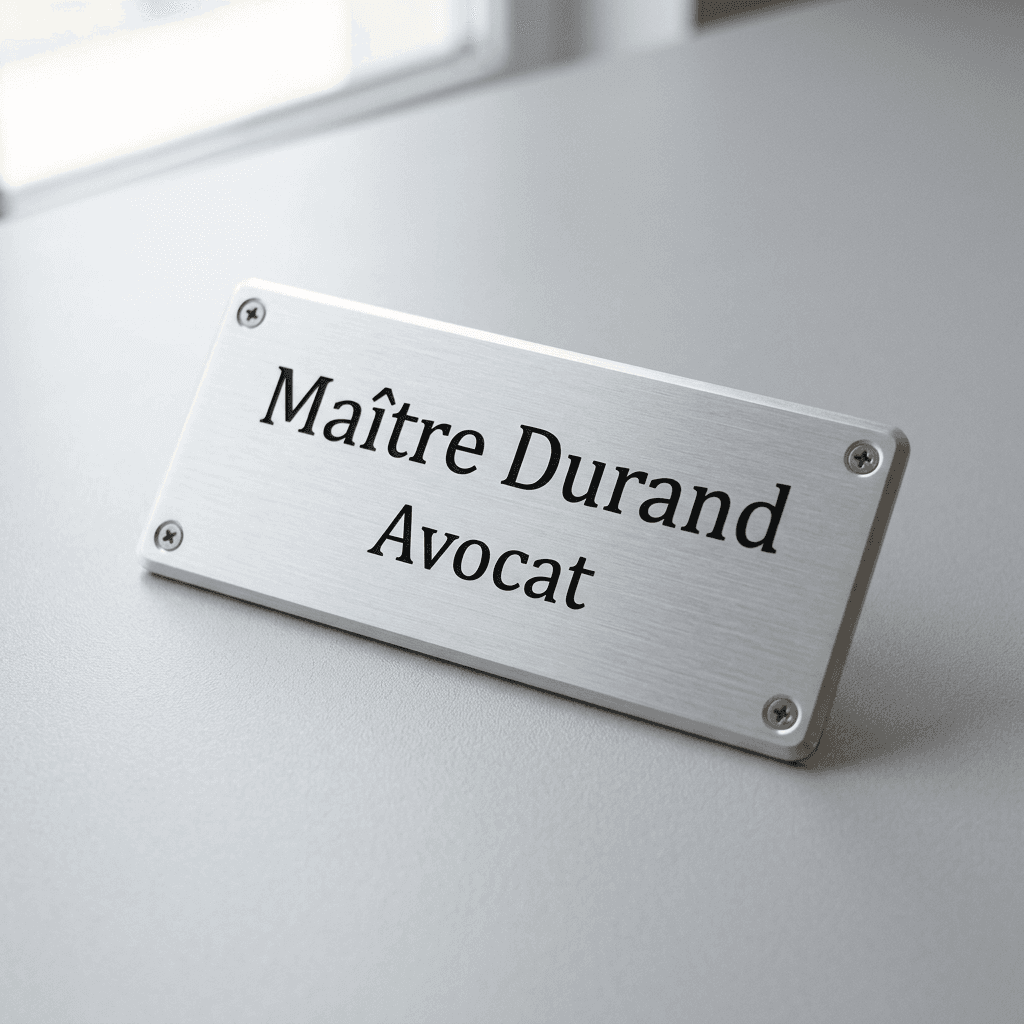 Exemple de plaque gravée imitation métal
